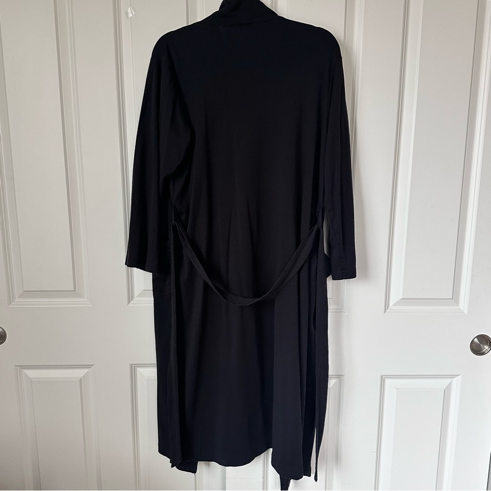 VTG Nordstrom 100% Pima Cotton L XL Sleep Night Robe Dark Blue Bath Soft Lounge - Picture 3 of 6